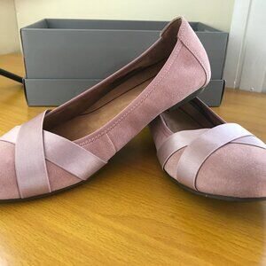 Vionic Women’s Sz 11 Blush Pink Suede Spark Maria Ballet Flats Orthotic Comfort